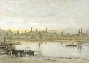 Luzern (kağıt üzerine yağ, kalem ve mürekkep) by Albert Goodwin