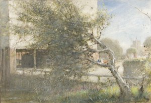 Sturry Nr Canterbury, c.1860-c.1932 (kağıt üzerine suluboya ve gövde rengi) by Albert Goodwin