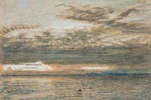 Denizin üzerinde gün batımı by Albert Goodwin