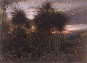 Ormanın tüm hayvanlarının hareket ettiği Orman (wc ve guaj) by Albert Goodwin