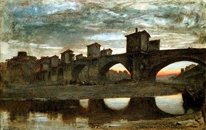 Ponte alla Grecia, yıkımdan önce, Floransa by Albert Goodwin