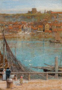 Whitby, tarihsiz (kağıt üzerine suluboya, guaj) by Albert Goodwin