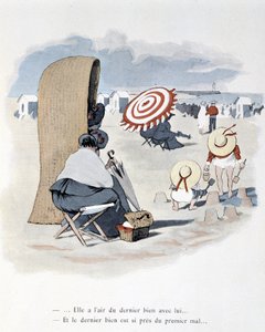 "Denizyıldızı" filmindeki plaj sahnesi. A. Guillaume. Sürümler Simonis Empis, Paris by Albert Guillaume