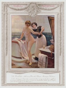 Belle Epoque Paris, şık bayan banyosunu yapıyor by Albert Guillaume
