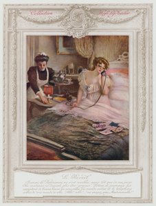 Belle Epoque Paris, Uyanan şık bayan (renkli taş) by Albert Guillaume