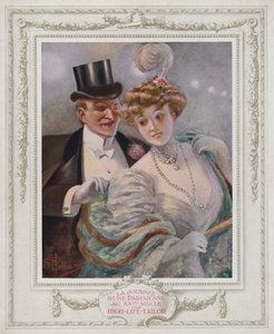Belle Epoque Paris, Hayranıyla birlikte şık bayan (renkli taş) by Albert Guillaume
