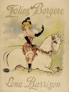 Folies Bergeres. Lona Barrison, c. 1895. by Albert Guillaume