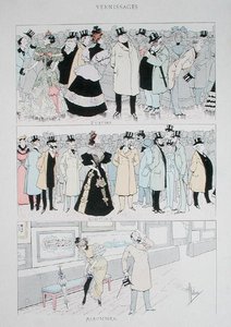 Galeri Açılışları, c.1900 (renkli taş) by Albert Guillaume