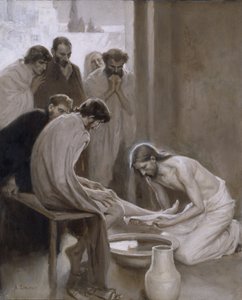 Havarilerinin Ayaklarını Yıkanan İsa, 1898 (kağıt üzerinde petrol ve grisaille)