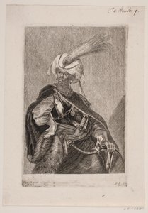 Zırhlı siyah bir Afrikalı by Albert Haelwegh