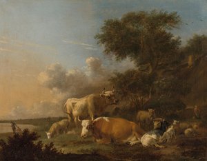 Sığır ile manzara by Albert Jansz Klomp