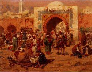 şehir kapısında by Albert Joseph Franke