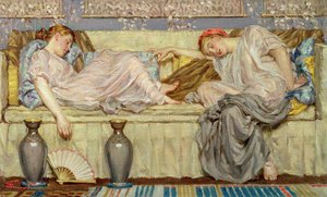 Boncuklar (çalışma), c.1875 (tuval üzerine yağlı boya) by Albert Joseph Moore