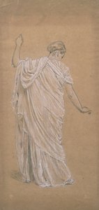 Bir Bahçe Çalışması (renkli kağıt üzerine tebeşir) by Albert Joseph Moore