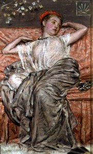 Drapeli Figür Çalışması (yağ) by Albert Joseph Moore
