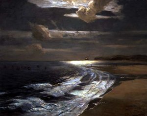 Silver Moonlight, St. Ives Bay (tuval üzerine yağlı boya)