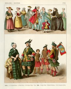 İngiliz ve İskoç Kostümleri 1700 by Albert Kretschmer