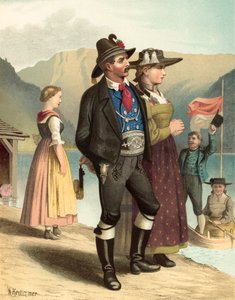 Alman kostümü, Tirol, Achenkirch by Albert Kretschmer