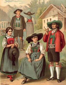 Alman kostümü, Tirol Sarnthal by Albert Kretschmer