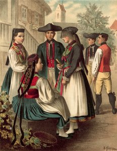Alman kostümü, Würtemberg Betzingen by Albert Kretschmer
