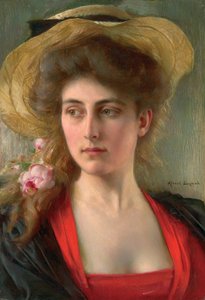 Elegante (panelde yağ) by Albert Lynch