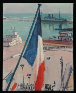 Cezayir, bayraklar (ressam panosu üzerine yağlıboya) by Albert Marquet