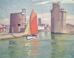 La Rochelle, dış limandan görülen eski limanın iki kulesi by Albert Marquet
