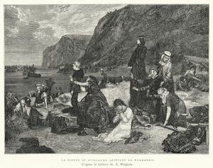 Guillaume'nin Filosu Normandiya'dan Ayrılıyor (gravür) by Albert Pierre René (after) Maignan
