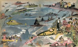 Beklenti: 2000#39;de Paris Operası#39;nın gösterime girmesi, tasarımcı Albert Robida#39;nın 1900#39;de görmesi. Parisliler her türlü hava aracıyla dolaşıyor.