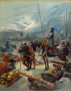 Beşinci İtalyan Savaşı (1515-1516): 13 ve 14 Eylül 1515 tarihleri arasında Marignan (İtalya) gecesi. by Albert Robida