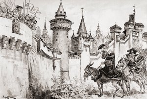 La Harangue Faite Par Ulric Gallet Bir Picrochole veya Ulric Gallet tarafından Picrochole'a sunulan nutuk. by Albert Robida