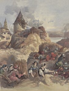 Marsilya kuşatmasında kadınlar by Albert Robida