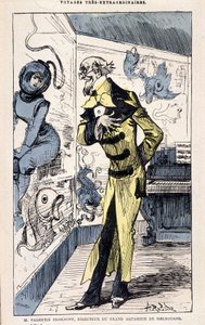 Büyük Melbourne akvaryumu müdürü Bay Valentin Croknuff, Jules Verne parodisi, Robida tarafından “” Saturnin Farandoul
