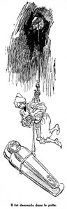 Denizci Sindbad (Sinbad) - bin bir (1001) gecenin hikayesi - maceralarını anlatan 1948 tarihli bir kitabın illüstrasyonu (Fortin baskısı, Wonderful Imaging of Childhood koleksiyonu) - Albert Robida#39;nın illüstrasyonu (1848 - 1926) - Dördüncü yolculuk : E by Albert Robida