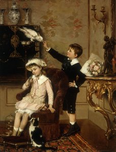Büyükannenin Evcil Hayvanları (tuval üzerine yağlı boya) by Albert Roosenboom