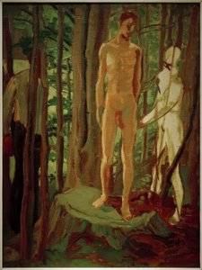 kütük üzerinde Sebastian by Albert Weisgerber
