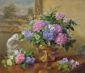 AB211B Ortancalar ve Leylaklar Natürmort by Albert Williams