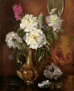 AB298 Sırlı Victoria Vazoda Beyaz Şakayık by Albert Williams
