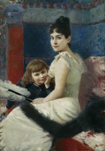 Irene von Keller, oğlu Balthasar ile birlikte