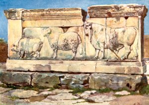 Marble relief of the Ambarvalia Sacrifice, in the Forum by Alberto Pisa