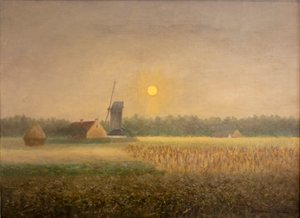 Moonlight'ta Latem'de Windmilla by Albijn Van den Abeele