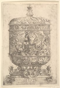 Beyaz Zemin Üzerine Grotesklerle Kaplı Kadeh.n.d. by Albrecht Altdorfer