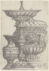 Üç süslü kadeh Vazolar, sürahiler ve kadehler (seri başlığı) by Albrecht Altdorfer