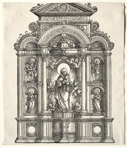 Bakire ile Büyük Sunak, SS sınırında. Christopher, George, Barbara, Catherine, 1520. by Albrecht Altdorfer
