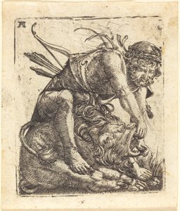 Herkül Nemea Aslanını Aşıyor by Albrecht Altdorfer