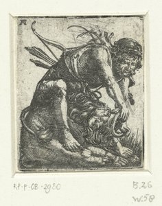 Herkül Nemea aslanı öldürür by Albrecht Altdorfer