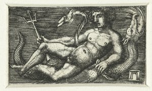 uzanmış Neptün by Albrecht Altdorfer