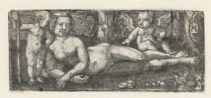 İki putti ile uzanmış Venüs by Albrecht Altdorfer