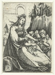 İsa Çocuk ve iki erkek ile Mary by Albrecht Altdorfer