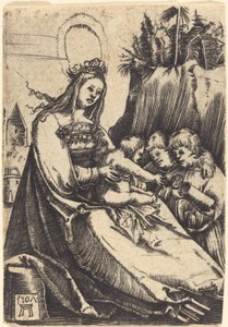 Mary ve Çocuklu İki Erkek by Albrecht Altdorfer